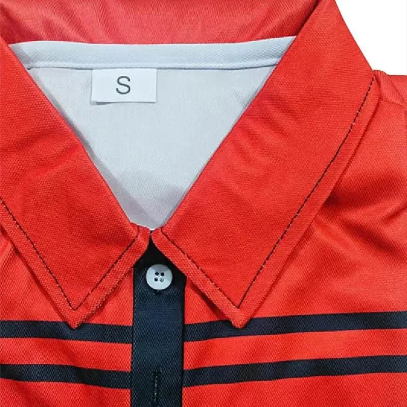 Men's Rugby Polo Shirt – Striped, Short Sleeve, Casual Athleisure