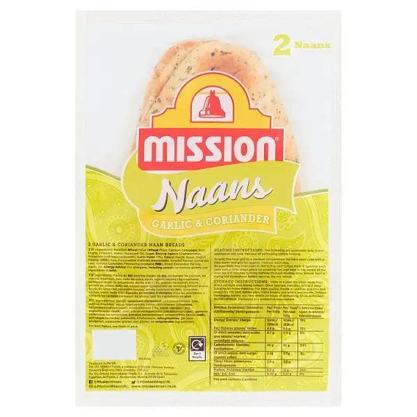 Mission 2 Garlic & Coriander Naan Breads (Case of 6)