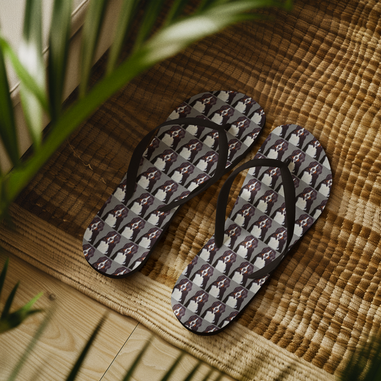 Bernese Bliss: Giant Furry Therapist Flip Flops