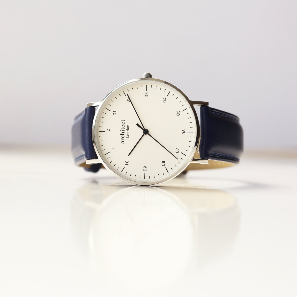Modern Font Engraving - Men's Architect Zephyr, Admiral Blue Strap