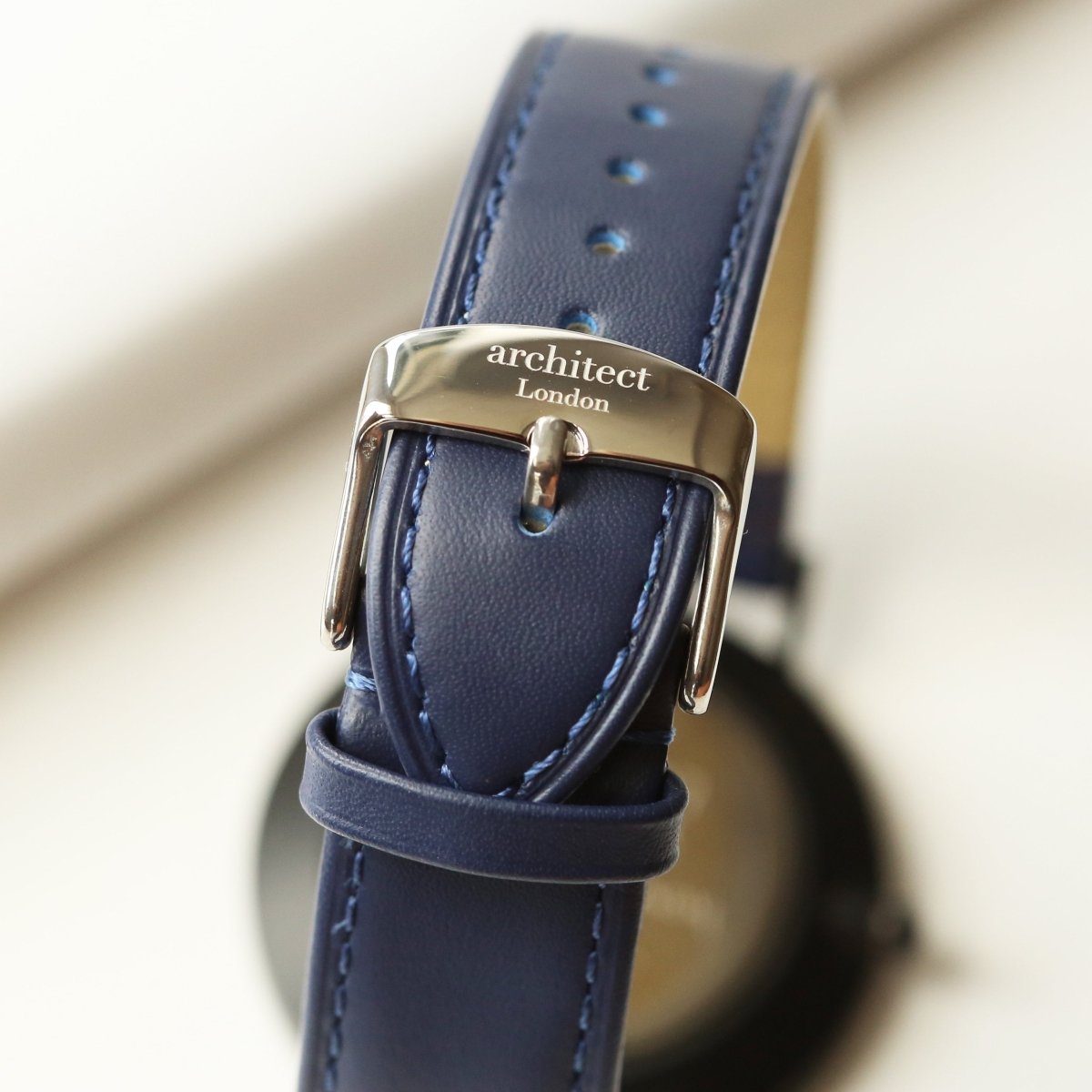Modern Font Engraving - Men's Architect Zephyr, Admiral Blue Strap