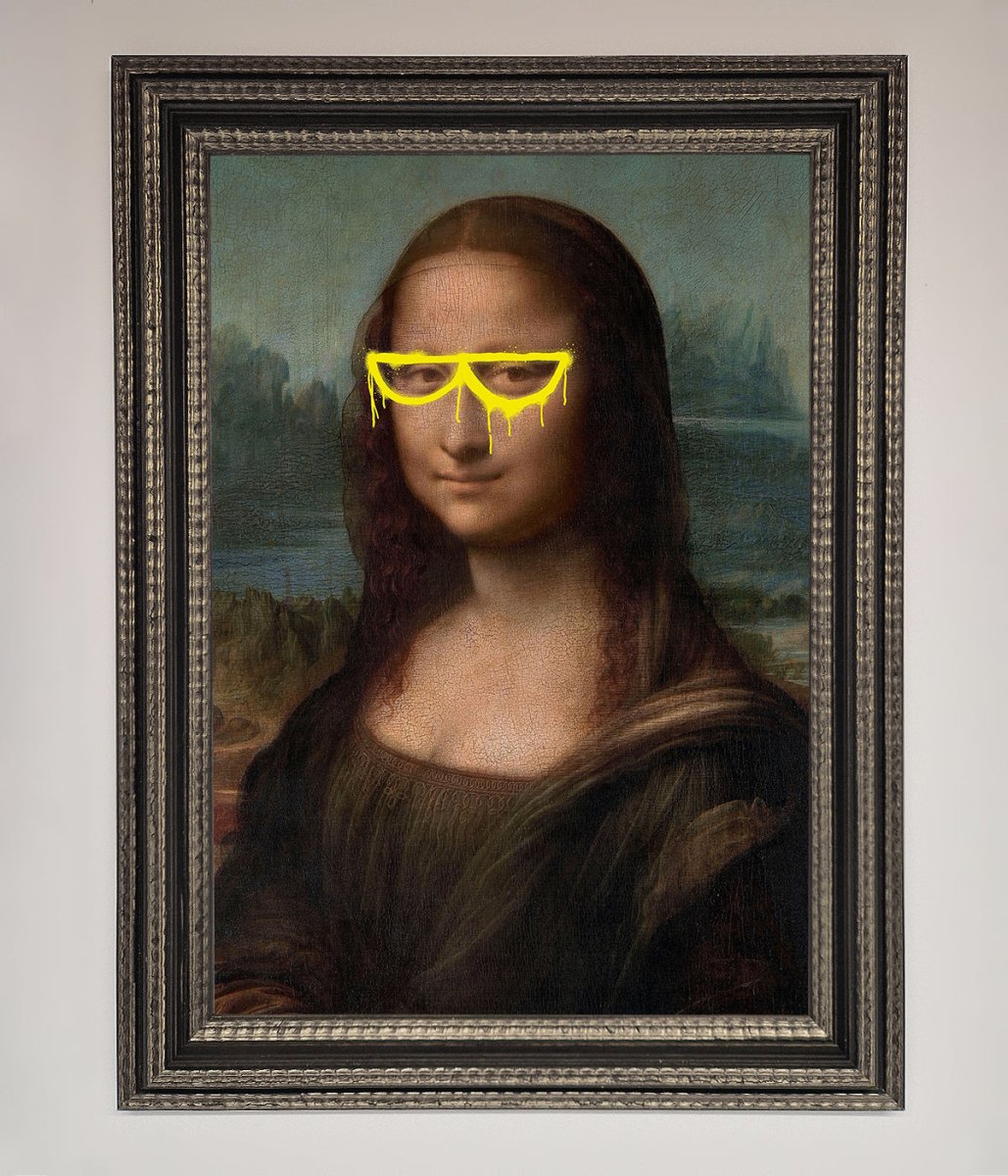 Mona Lisa Glasses Framed Print