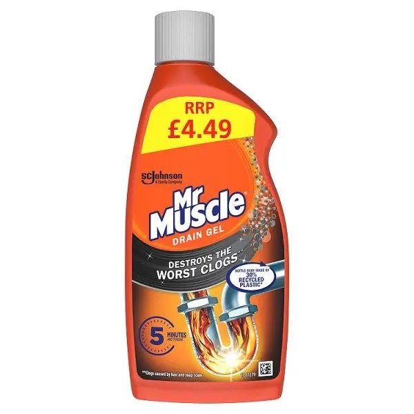 Mr Muscle Drain Gel Plughole Unblocker 500ml (Case of 6)