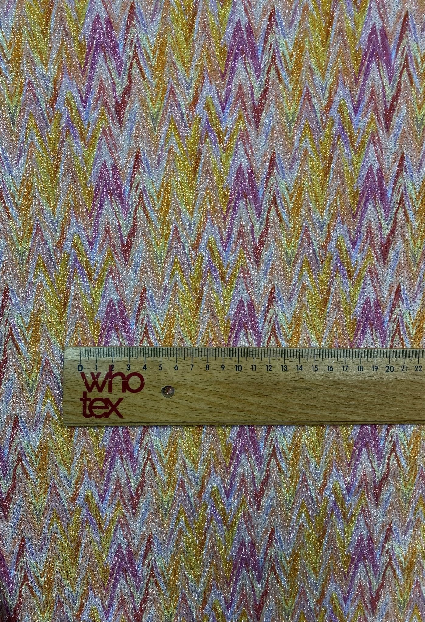 Multicolour Zigzag Lurex Shimmer Fabric by the Metre