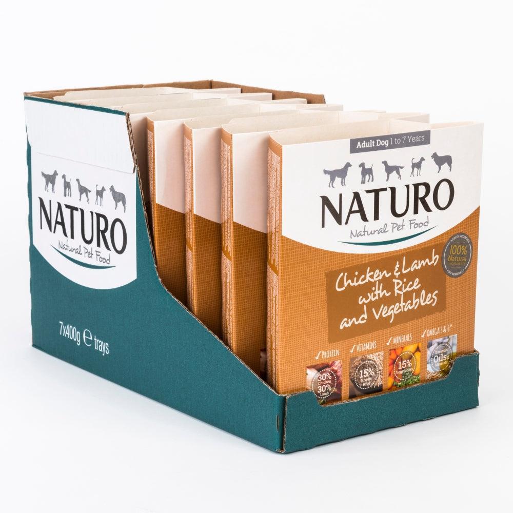 Naturo Adult Chicken and Lamb with Rice and Vegetables Trays 400g - Case of 7