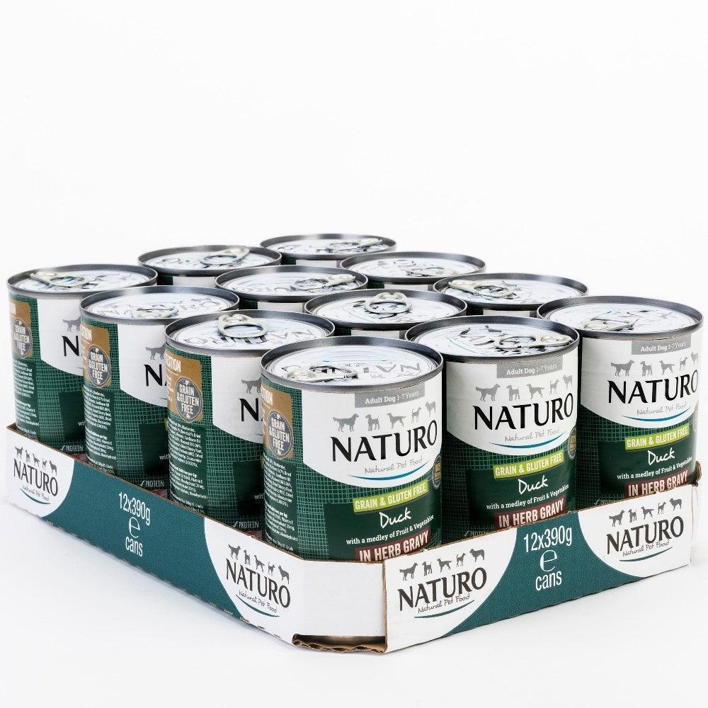 Naturo Adult Grain and Gluten Free Duck in Herb Gravy Tins 390g - Case of 12
