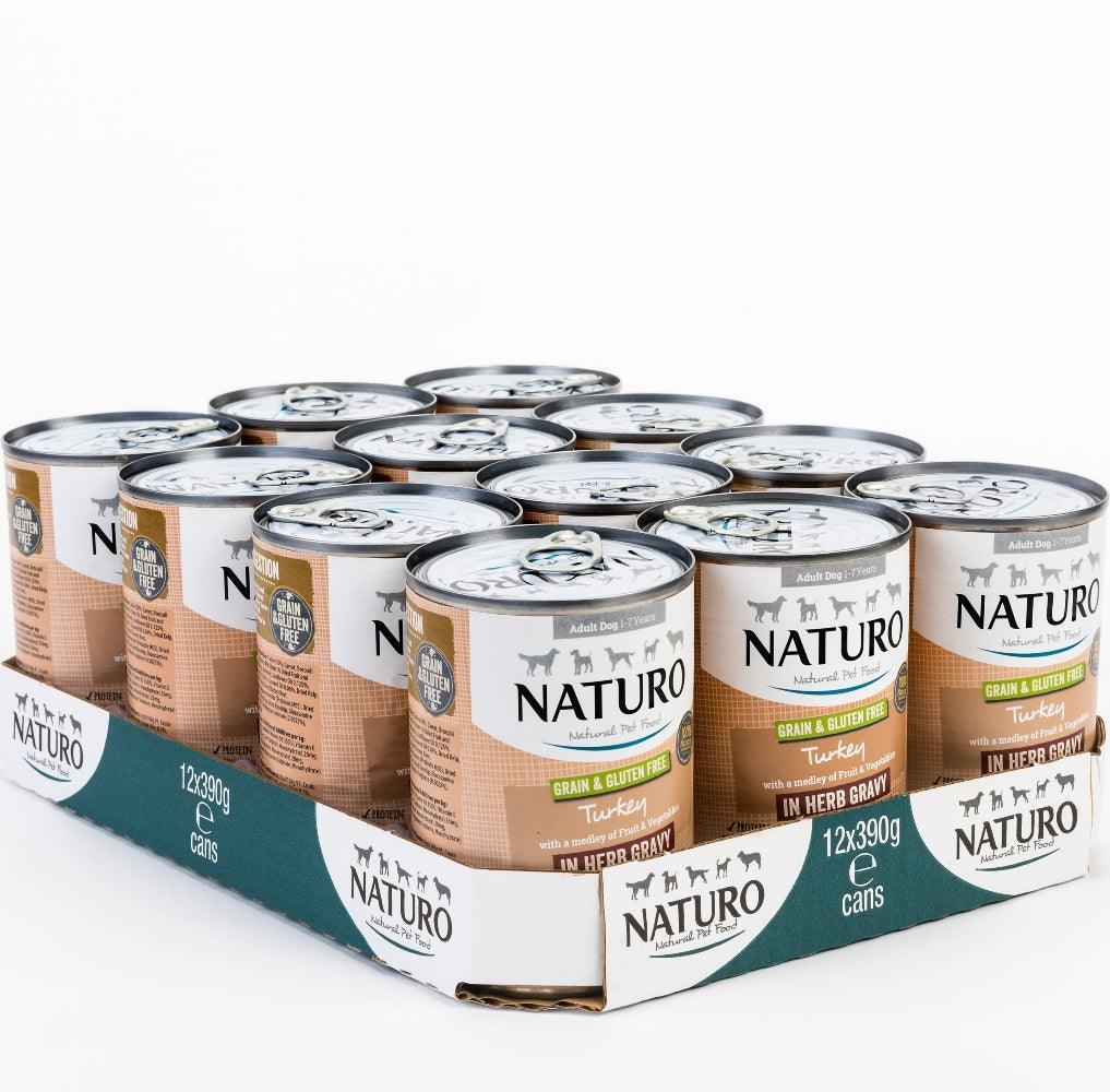 Naturo Adult Grain and Gluten Free Turkey in Herb Gravy Tins 390g - Case of 12
