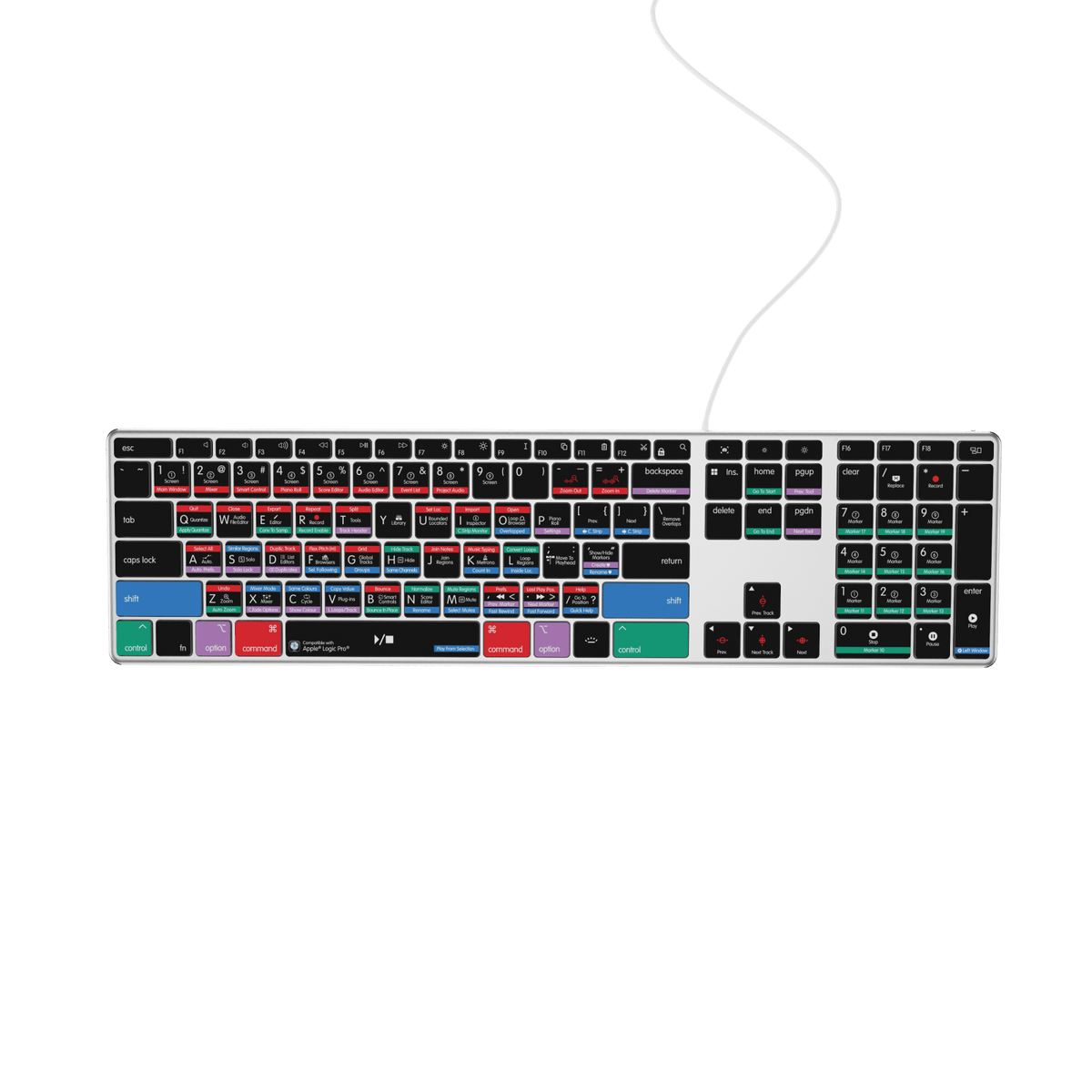 Logic Pro Keyboard | AB10 Backlit | Wired & Wireless | Mac