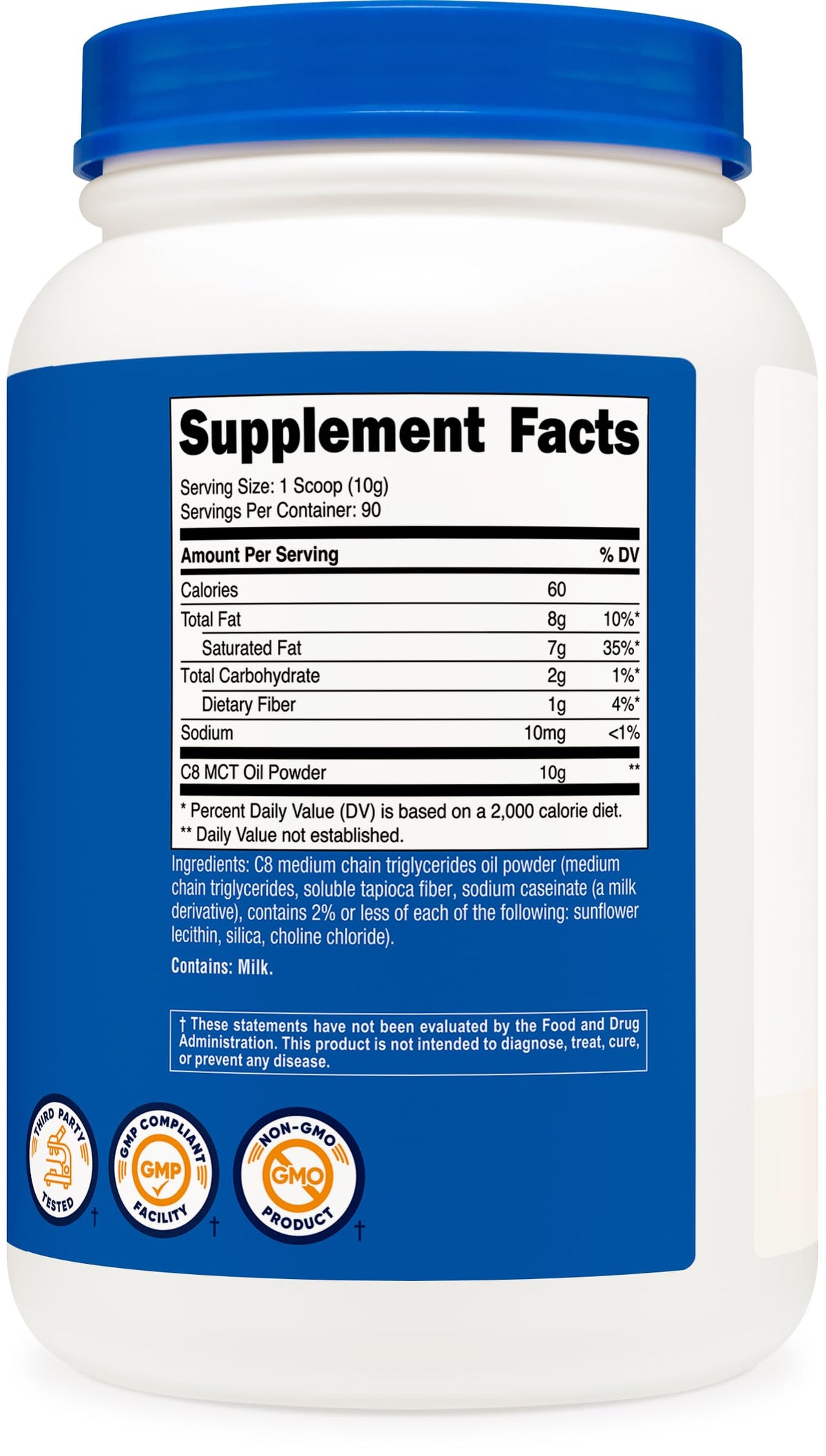 Nutricost C8 MCT Oil Powder 2LBS (32oz) - 95% C8 MCT Oil Powder