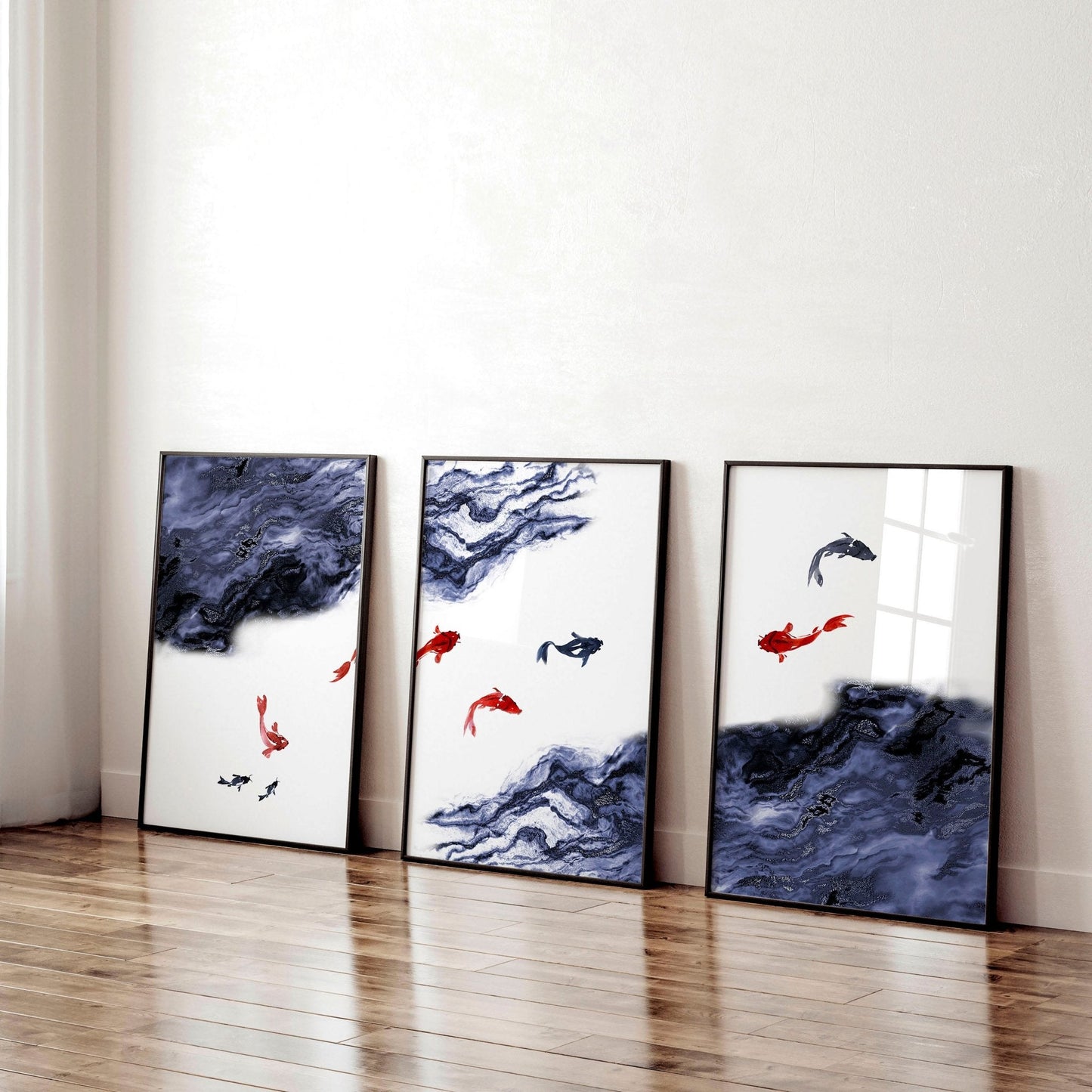 Work office wall art | set of 3 Japanese wall art