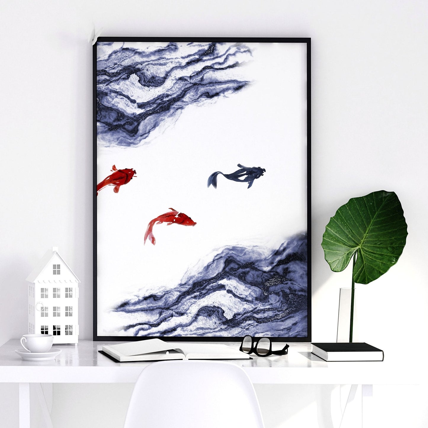 Work office wall art | set of 3 Japanese wall art