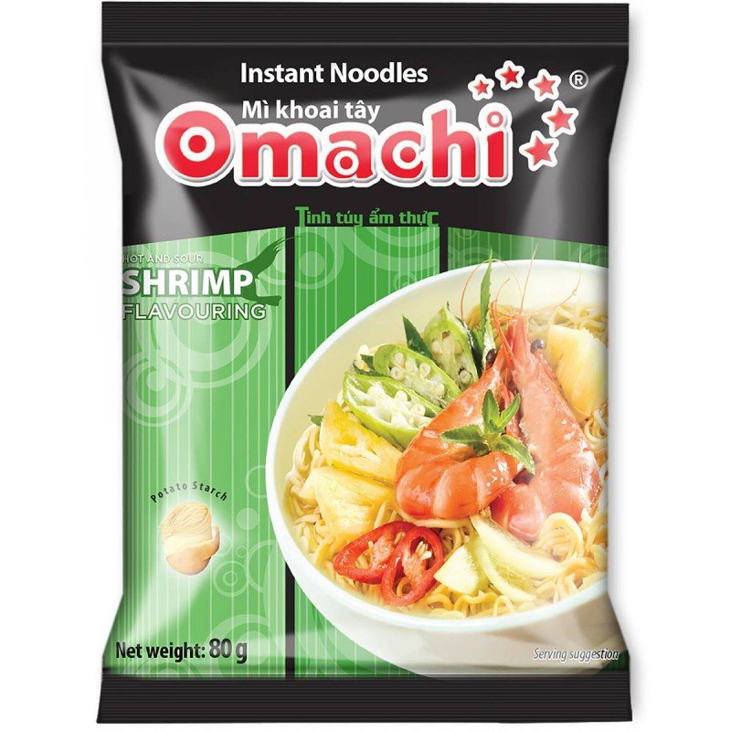 OMACHI Instant Noodles Shrimp Flavour 80g