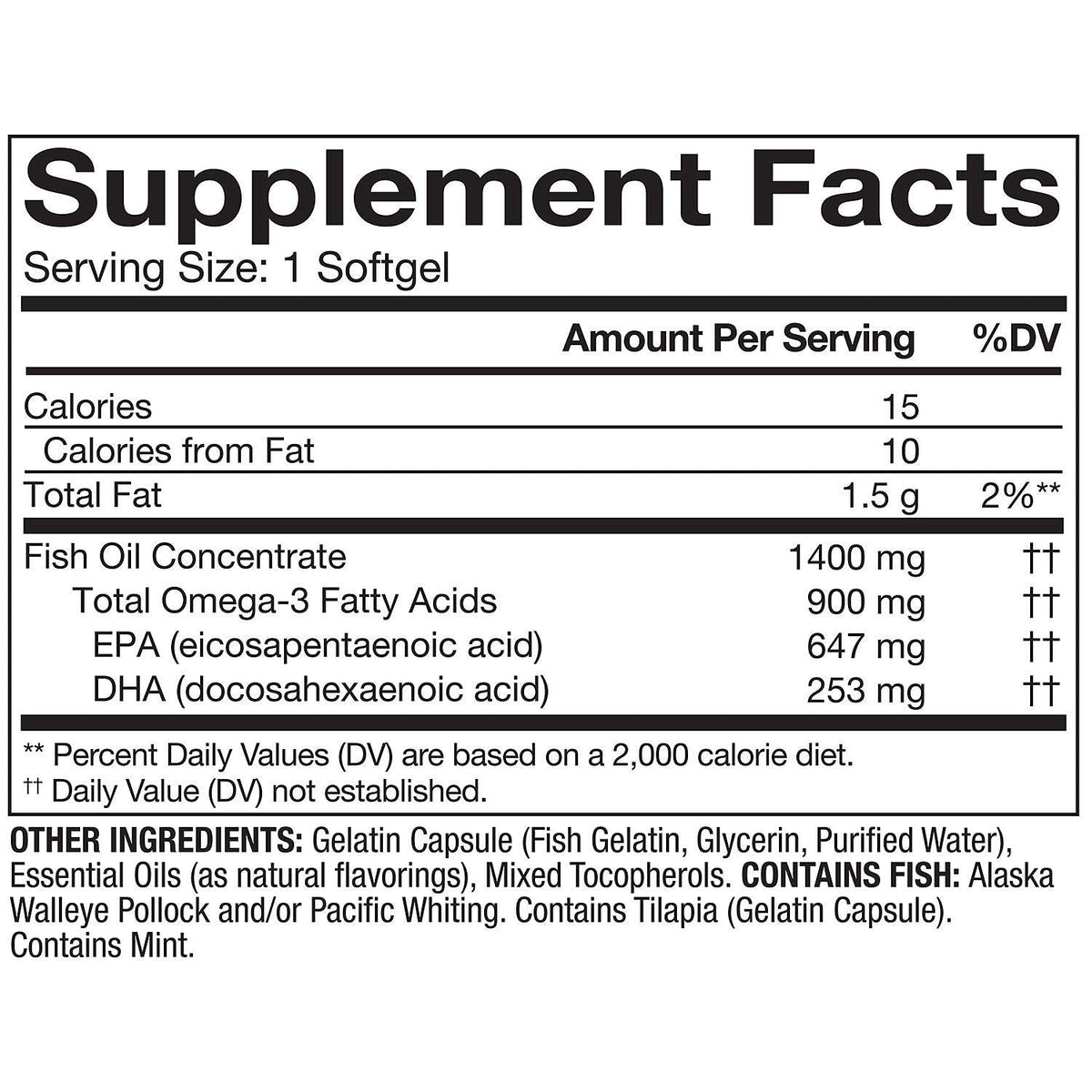 Member's Mark Omega-3 Fish Oil 1400 mg (900 mg EPA/DHA) Enteric Coated, 150 Softgels