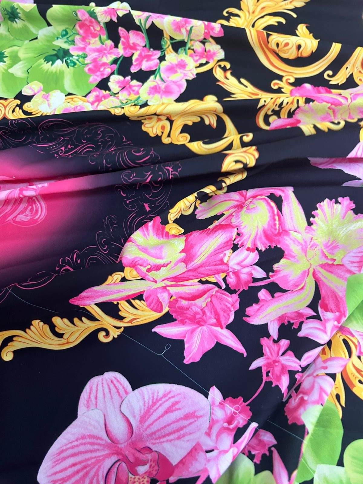 Orchid Floral Print Fabric by Metre