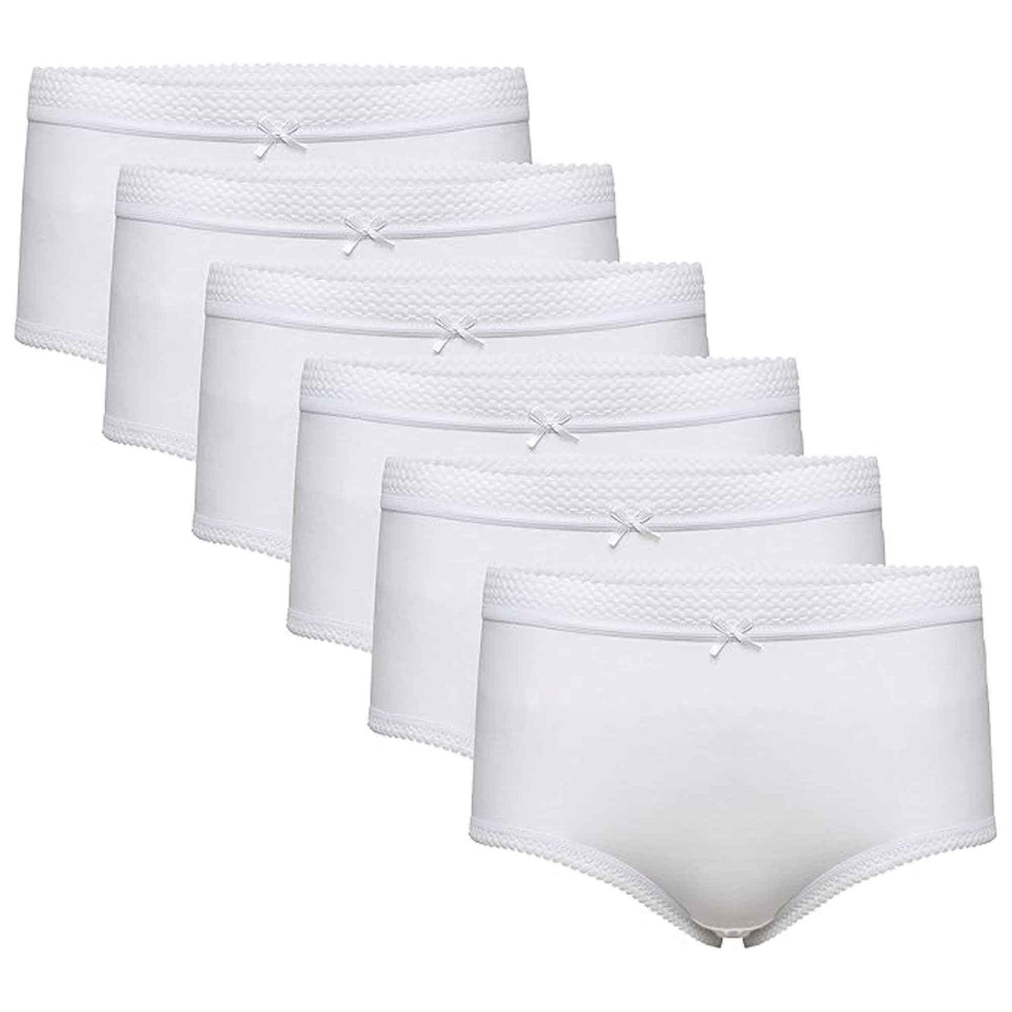 Sock Stack Pack Of 6 Womens 100% Cotton Maxi Briefs Full Coverage Breathable Everyday