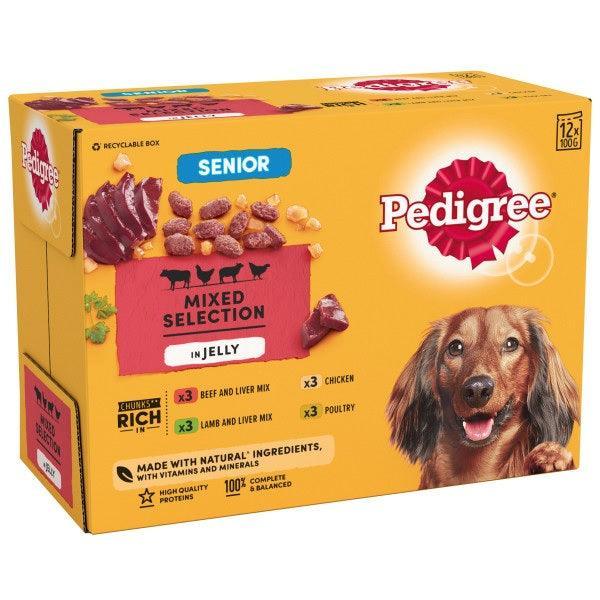 Pedigree Senior Mixed Selection in Jelly 12 x 100g - Case of 4