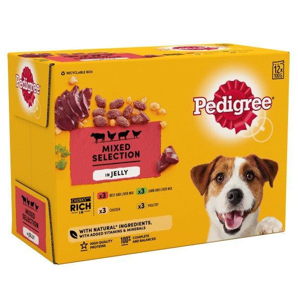 Pedigree Adult Mixed Selection in Jelly 12 x 100g - Case of 4