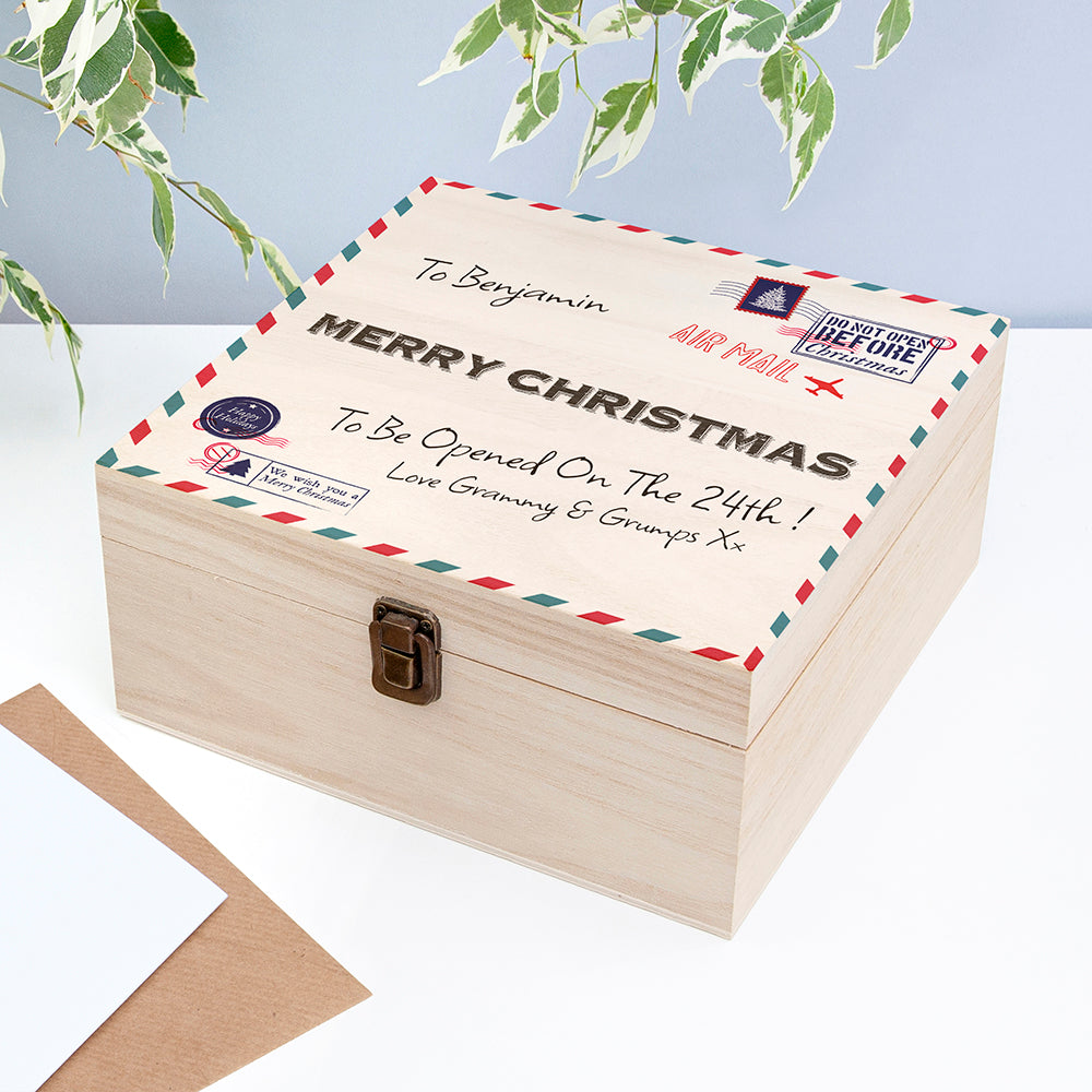 Personalised Nostalgic International Mail Christmas Eve Box - Medium