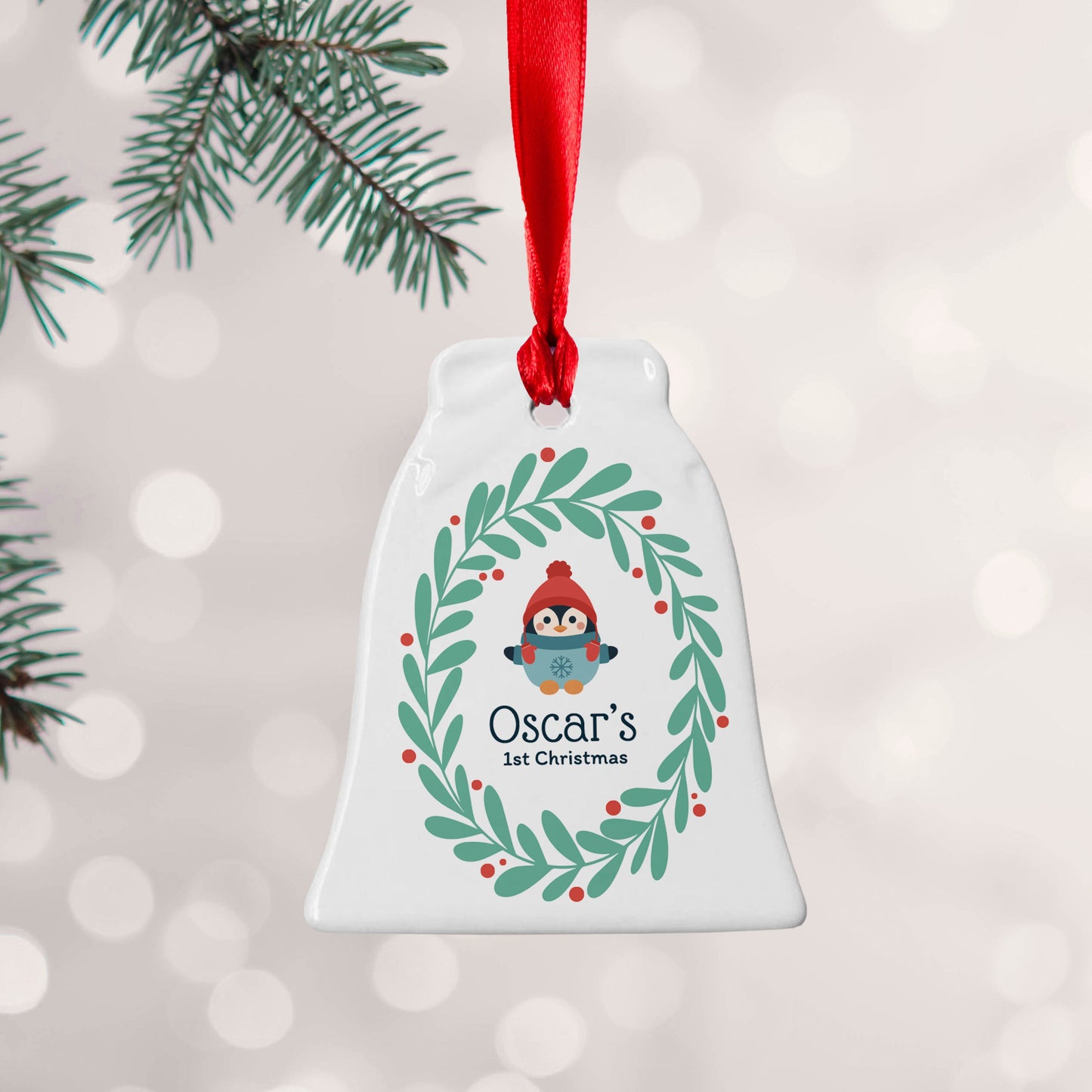 Personalised Personalised Baby Penguin 1st Christmas Decoration