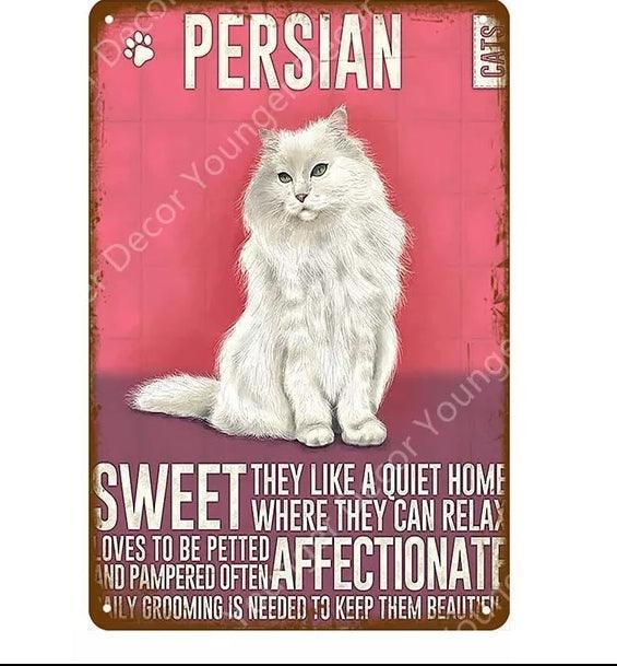 Persian Cat Tin Sign