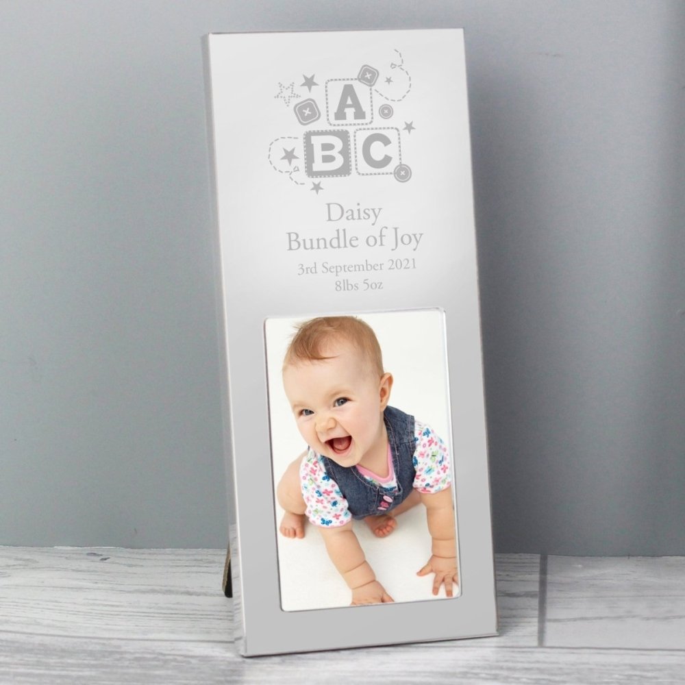 Personalised Abc Small 2x3 Inch Silver Photo Frame