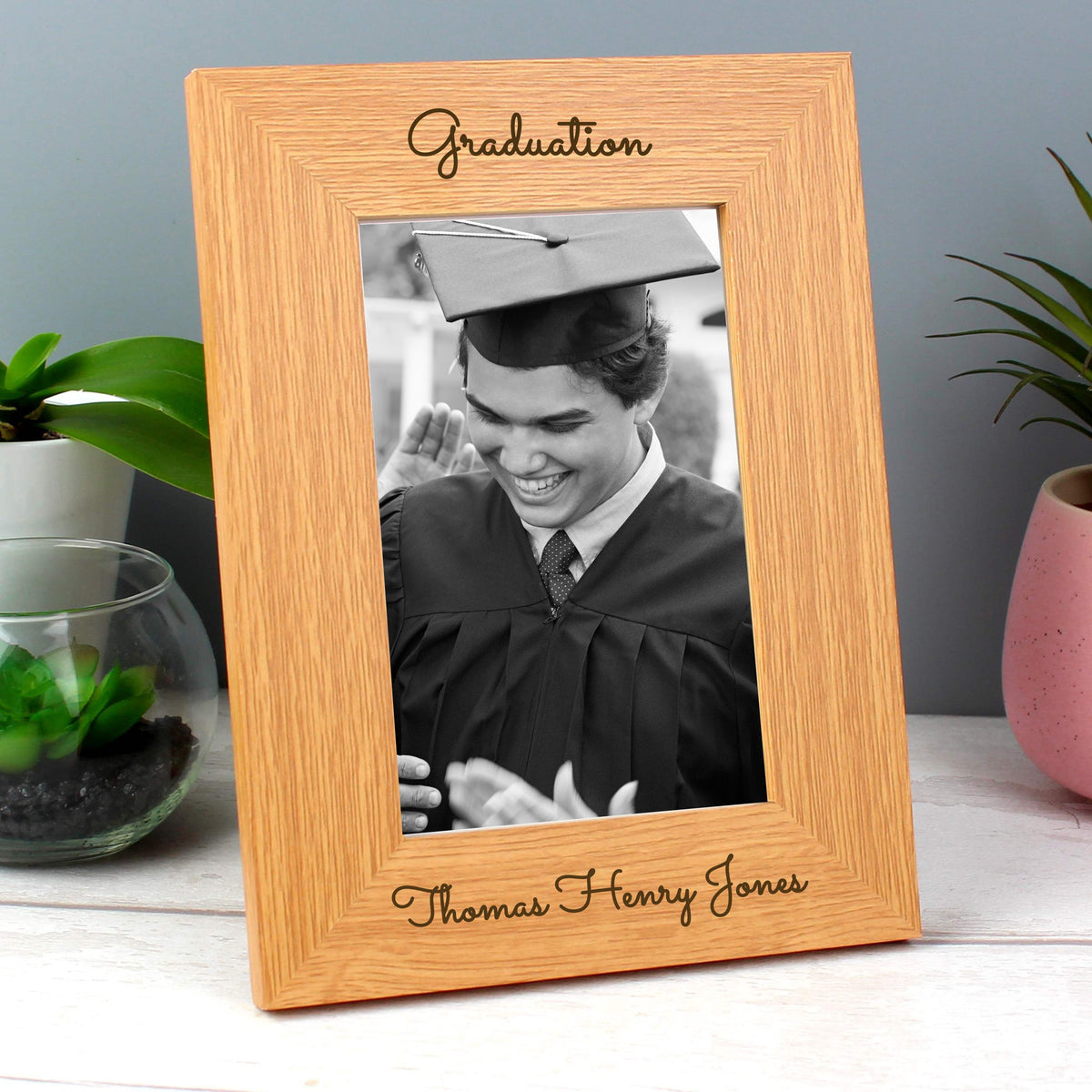 Personalised Free Text 4x6 Inch Wooden Photo Frame