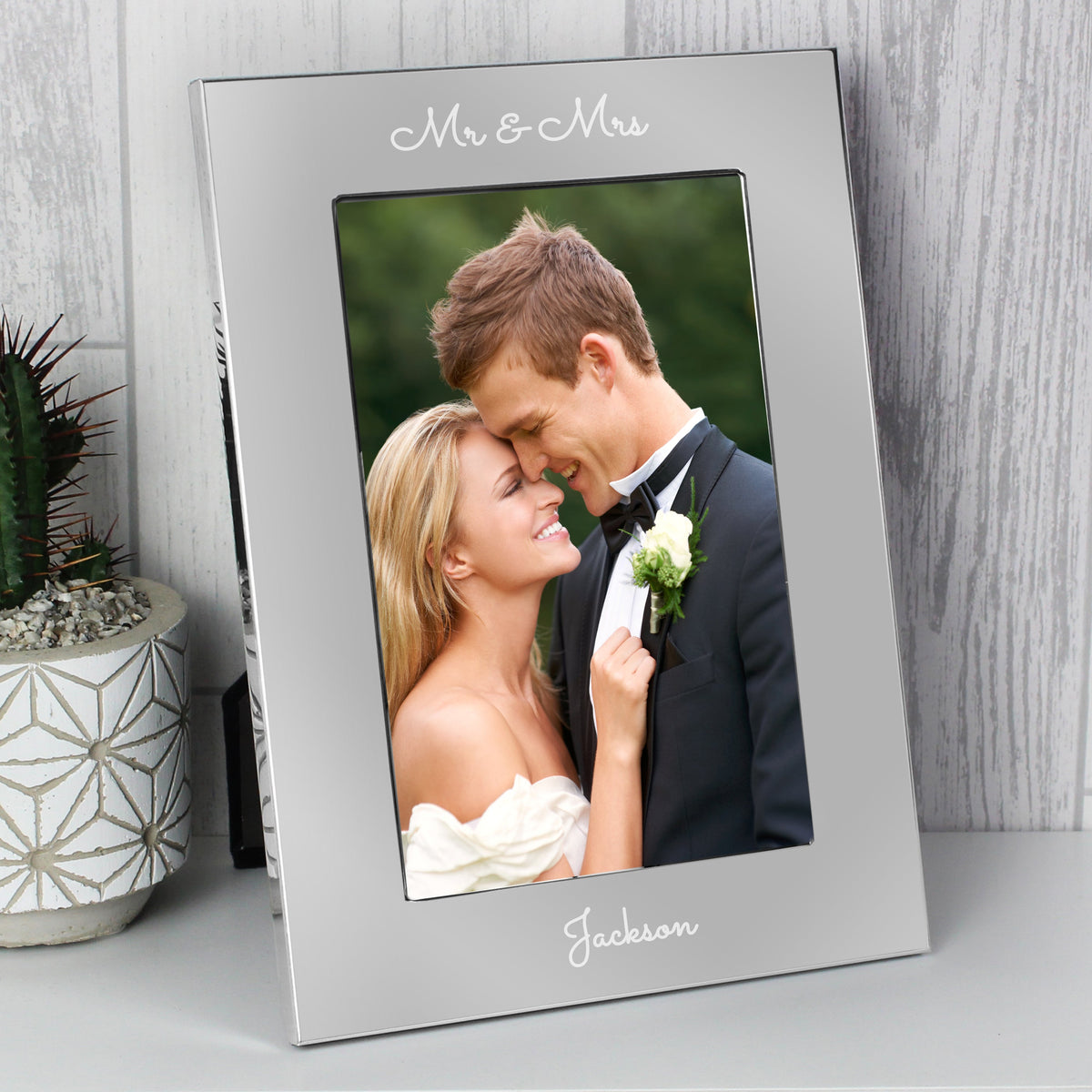 Personalised Free Text 7x5 Inch Silver Photo Frame