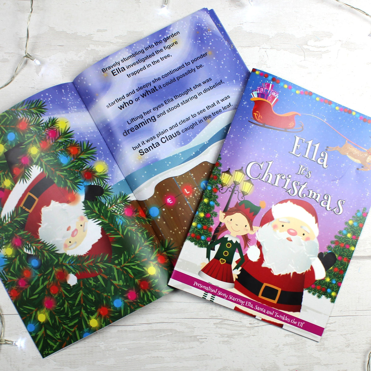 Personalised Girls "It's Christmas" Story Book, Featuring Santa And His Elf Twinkles