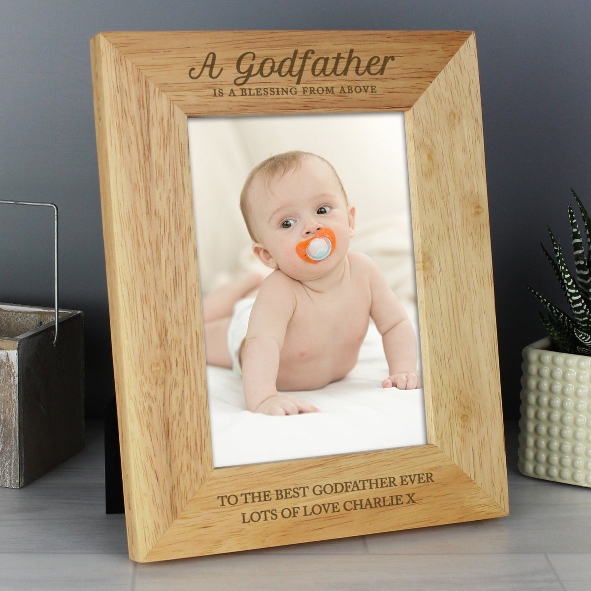 Personalised Godfather 5x7 Inch Wooden Photo Frame