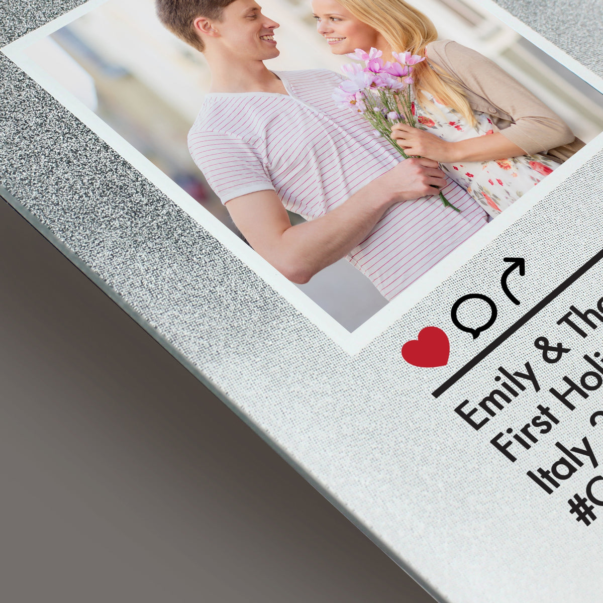 Personalised Instagram Post 4x4 Inch Glitter Glass Photo Frame