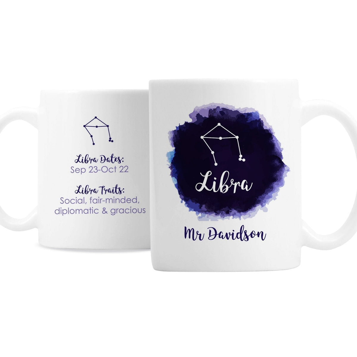 Personalised Libra Zodiac Star Sign Mug (September 23rd - October 22nd)
