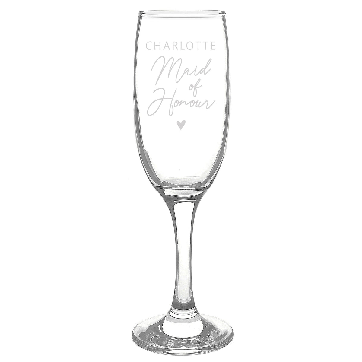 Personalised Maid Of Honour Flute Glass