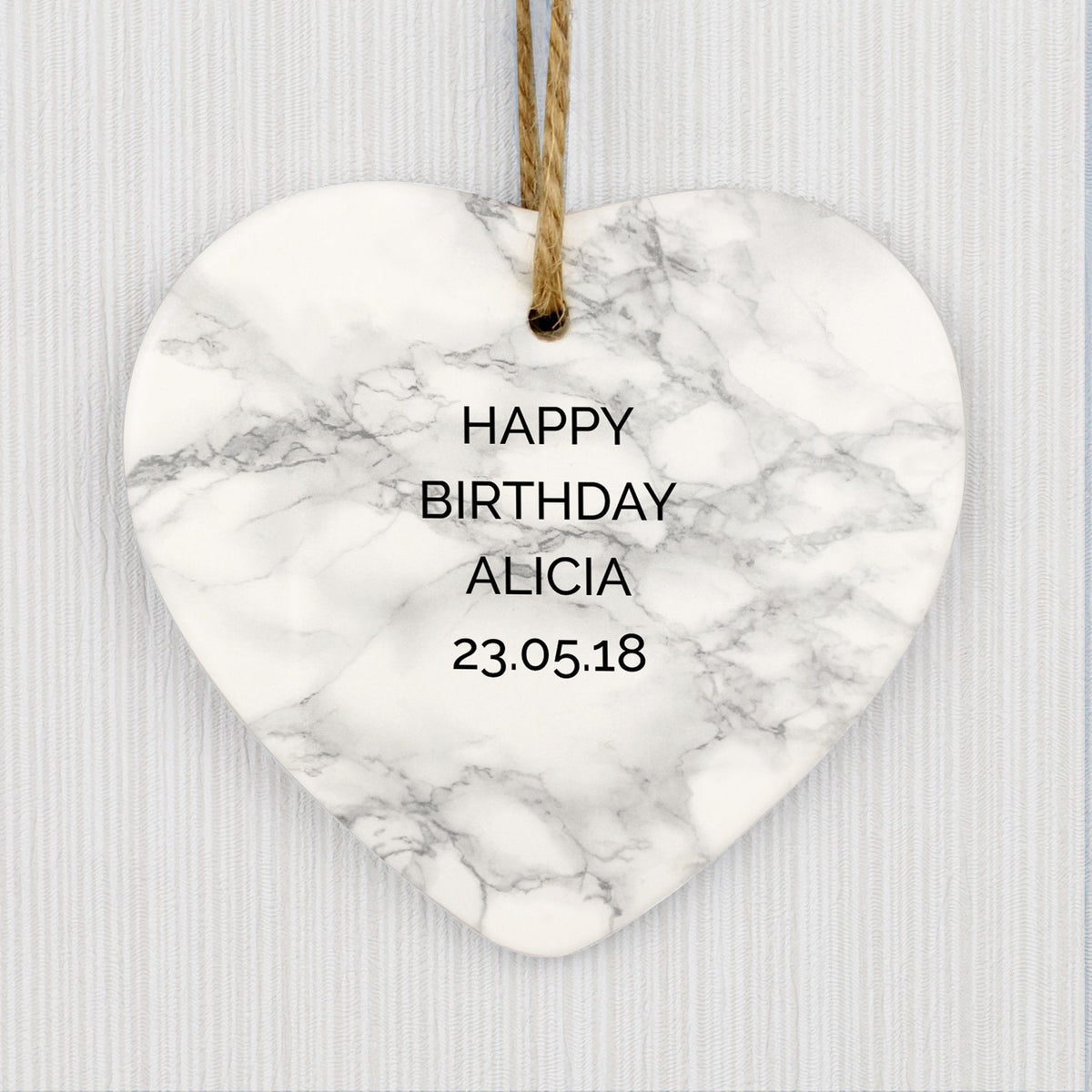 Personalised Marble Effect Ceramic Heart Decoration