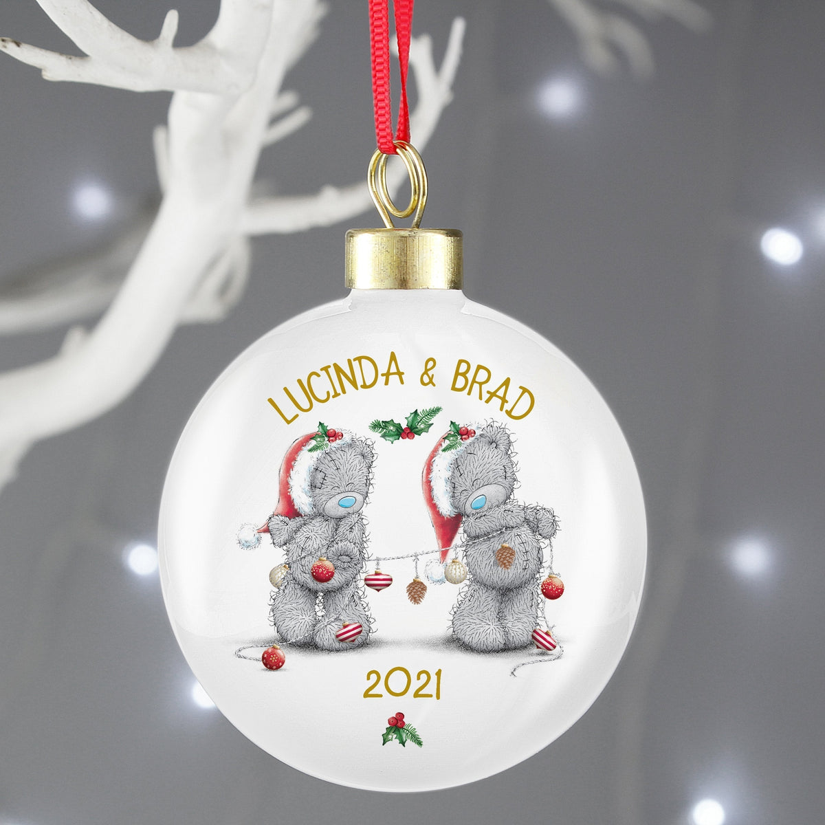 Personalised Me To You Christmas Couple's Bauble