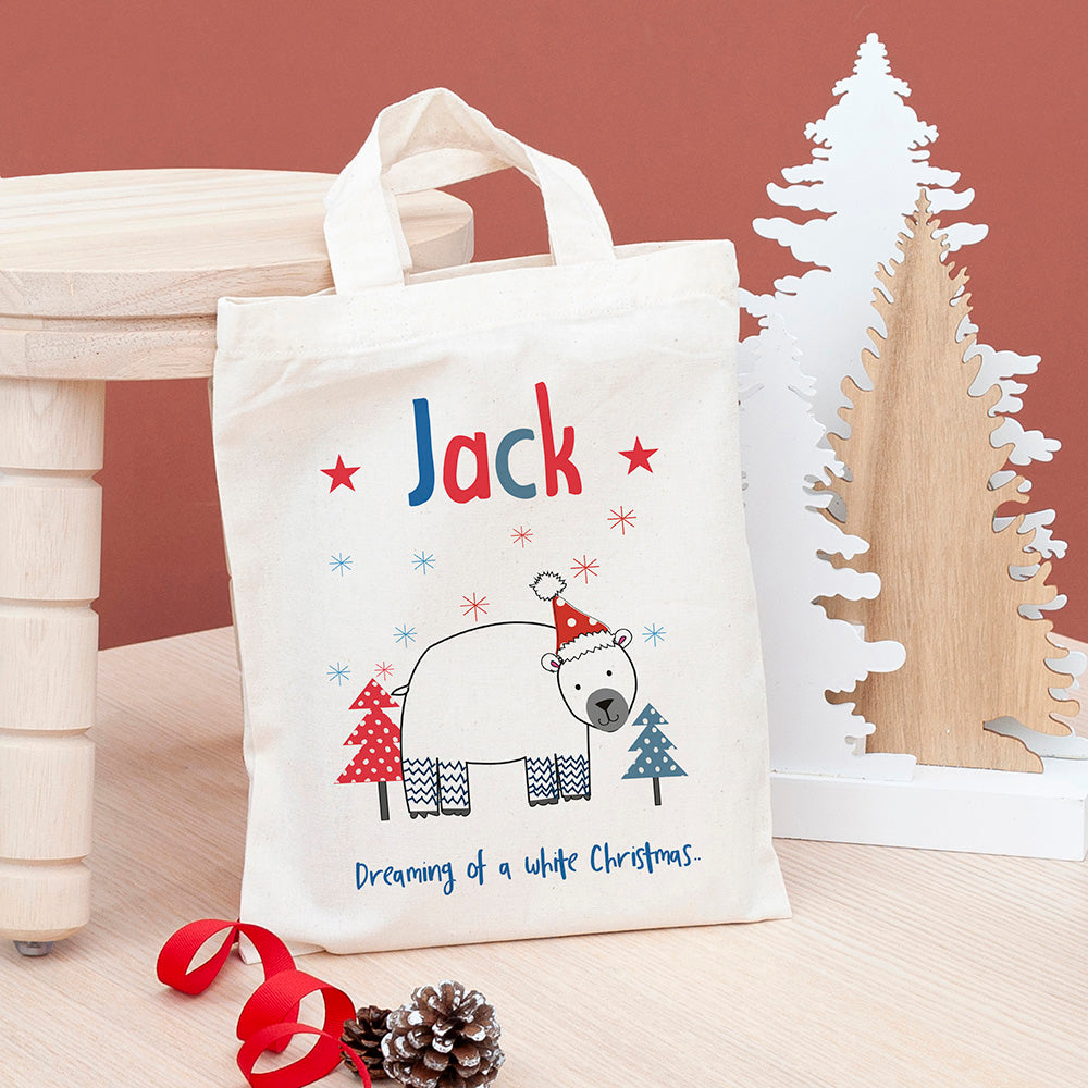 Personalised Personalised Natural Christmas Party Bag
