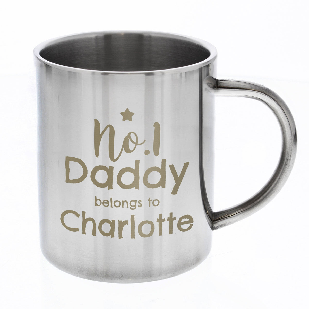 Personalised No.1 Daddy Stainless Steel Mug