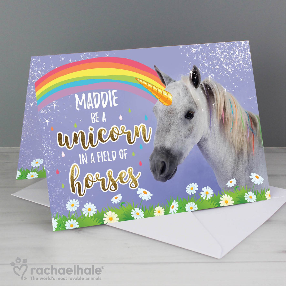 Personalised Rachael Hale Unicorn Card