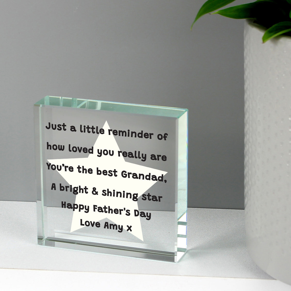 Personalised Star Poem Large Crystal Token