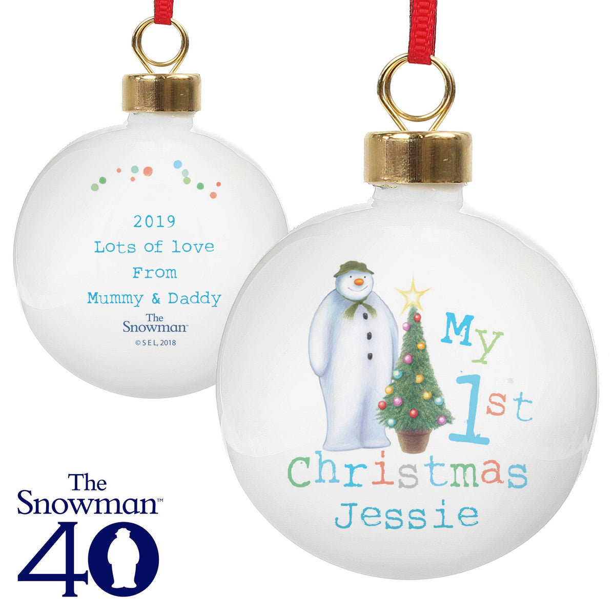 Personalised The Snowman My 1st Christmas Bauble