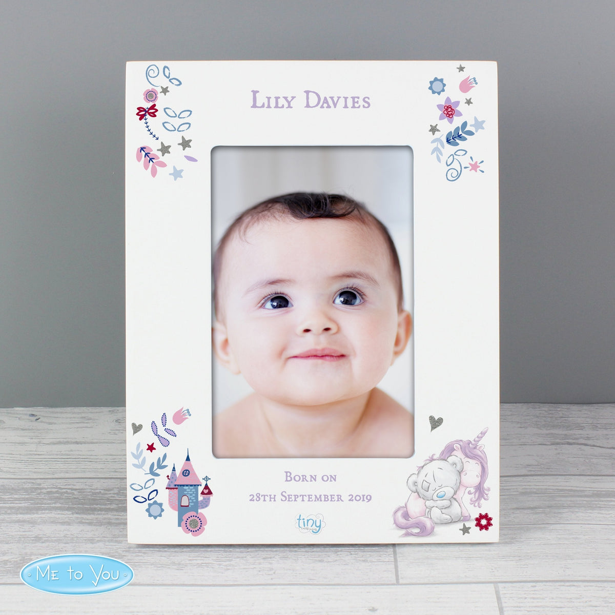 Personalised Tiny Tatty Teddy Unicorn 4x6 Inch Photo Frame