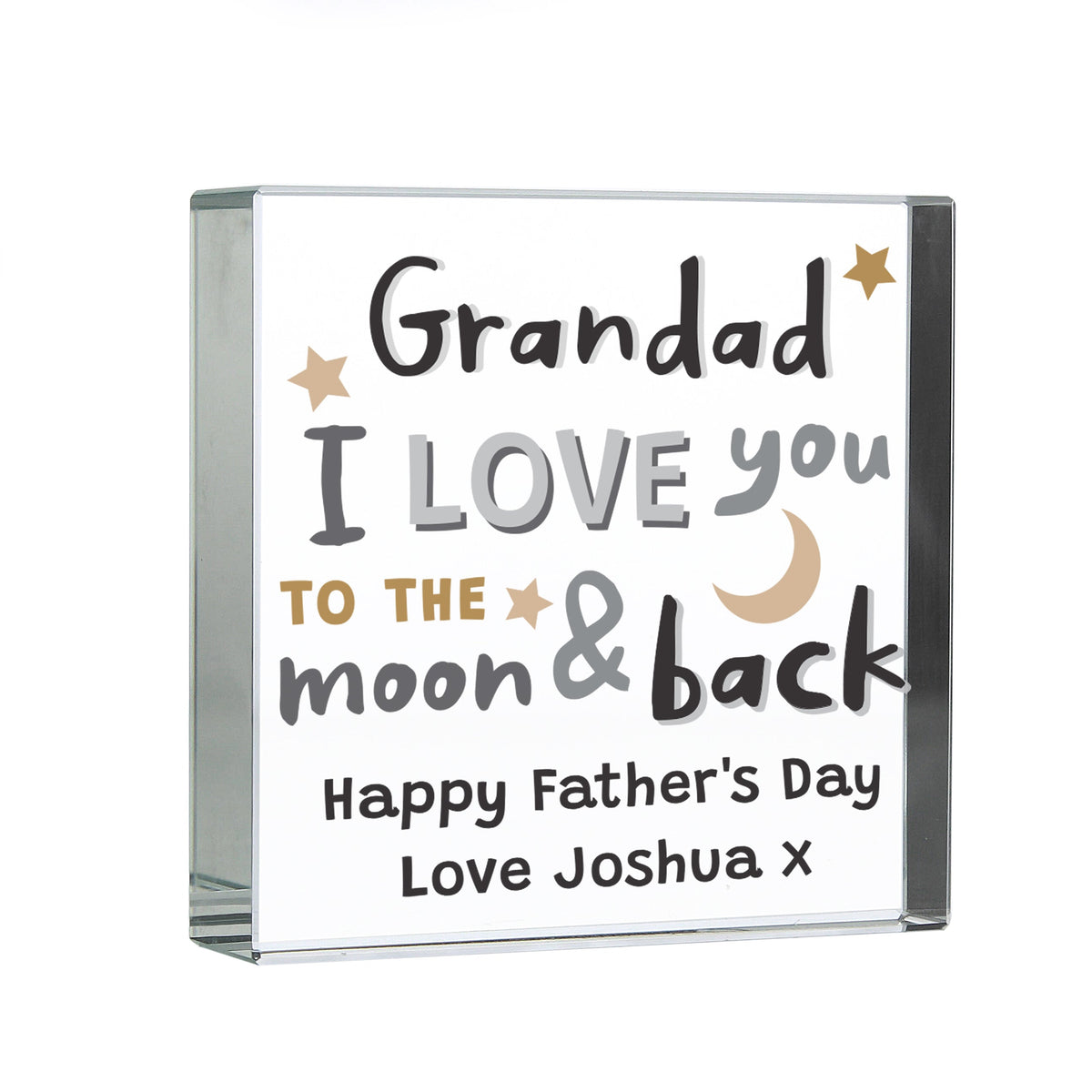 Personalised To The Moon And Back... Large Crystal Token