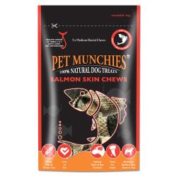 Pet Munchies 100% Natural Medium Salmon Skin Chews 125g