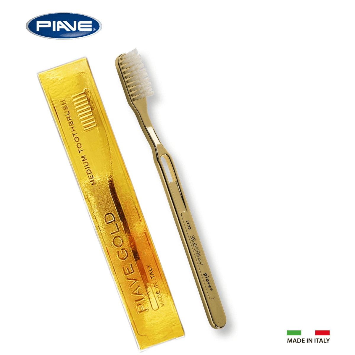 Piave Plated Toothbrush Tynex Bristle, Medium