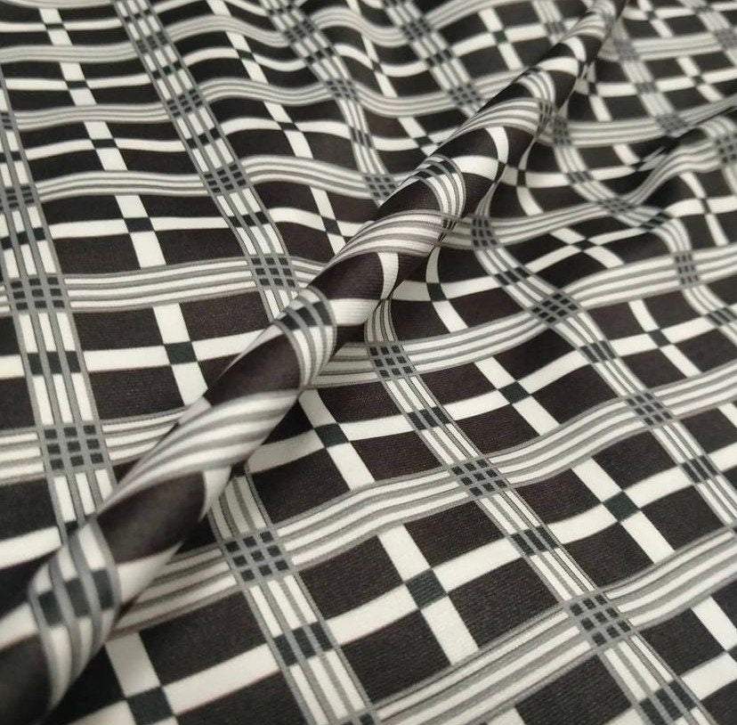 Stretch Plaid Fabric Sold by Metre