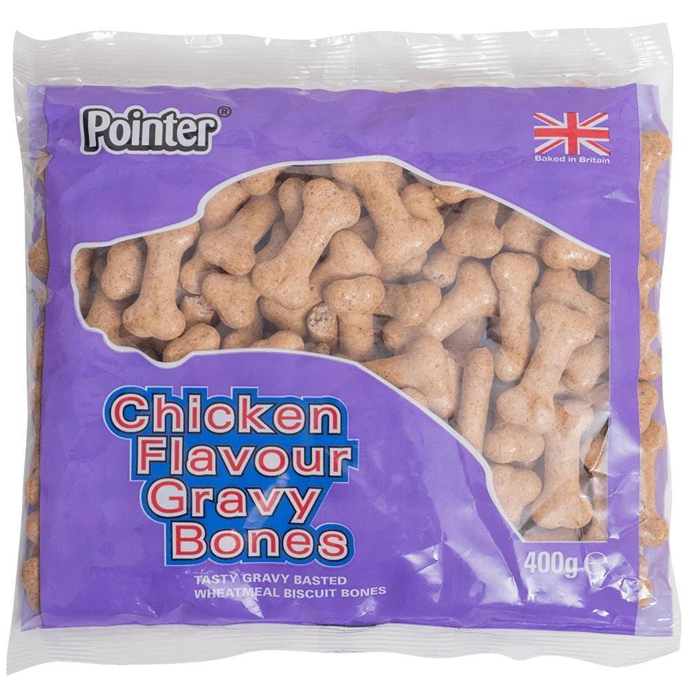 Pointer Chicken Flavour Gravy Bones Dog Treats 400g - Case of 6
