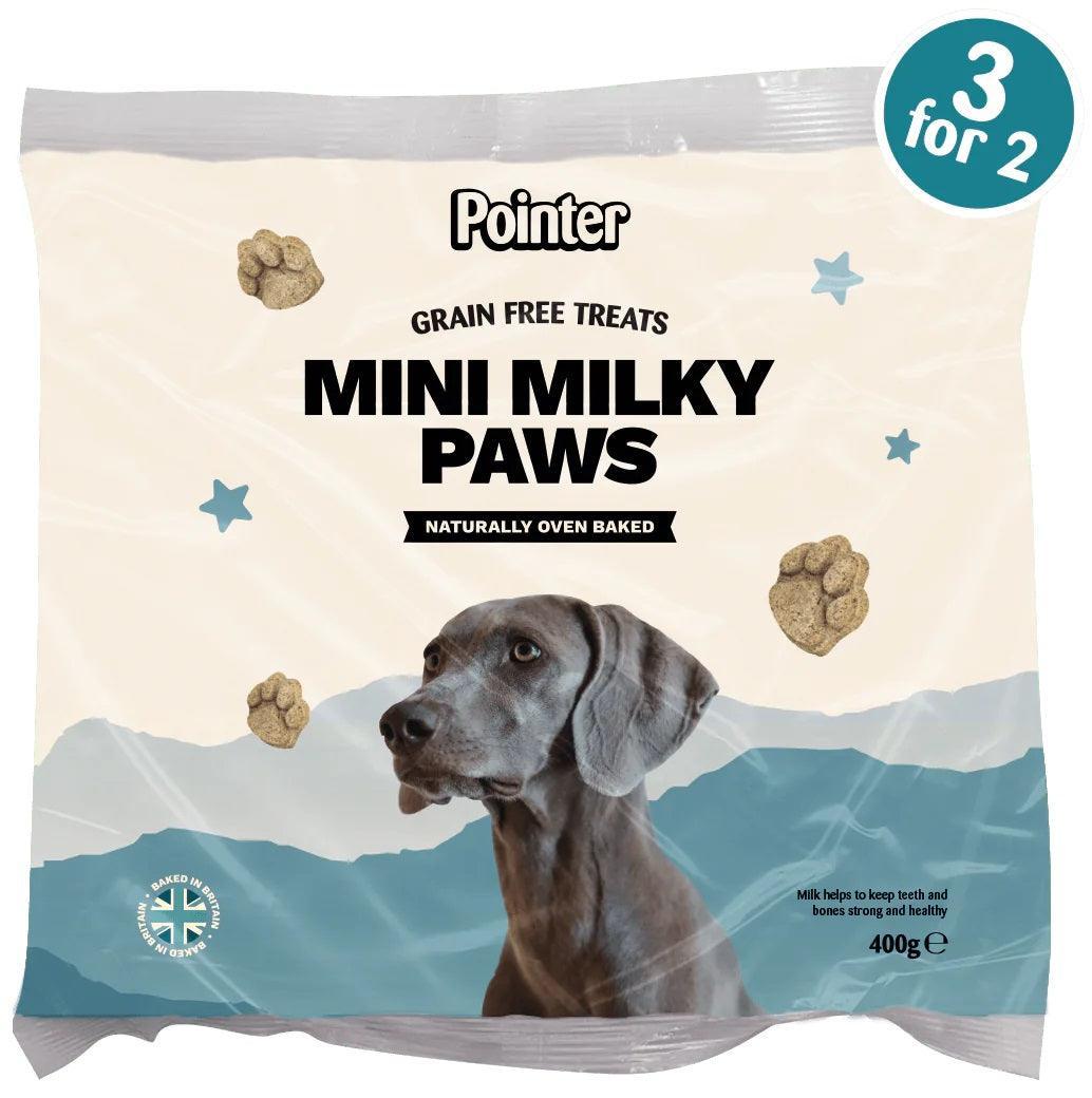 Pointer Mini Milky Paws Grain Free Dog Treats 400g - Case of 6