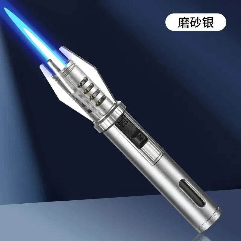 Powerful Windproof Metal Gas Lighter – Jet Flame Torch for Kitchen, BBQ, Smoking, Cigar – Men's Gift & Accessories