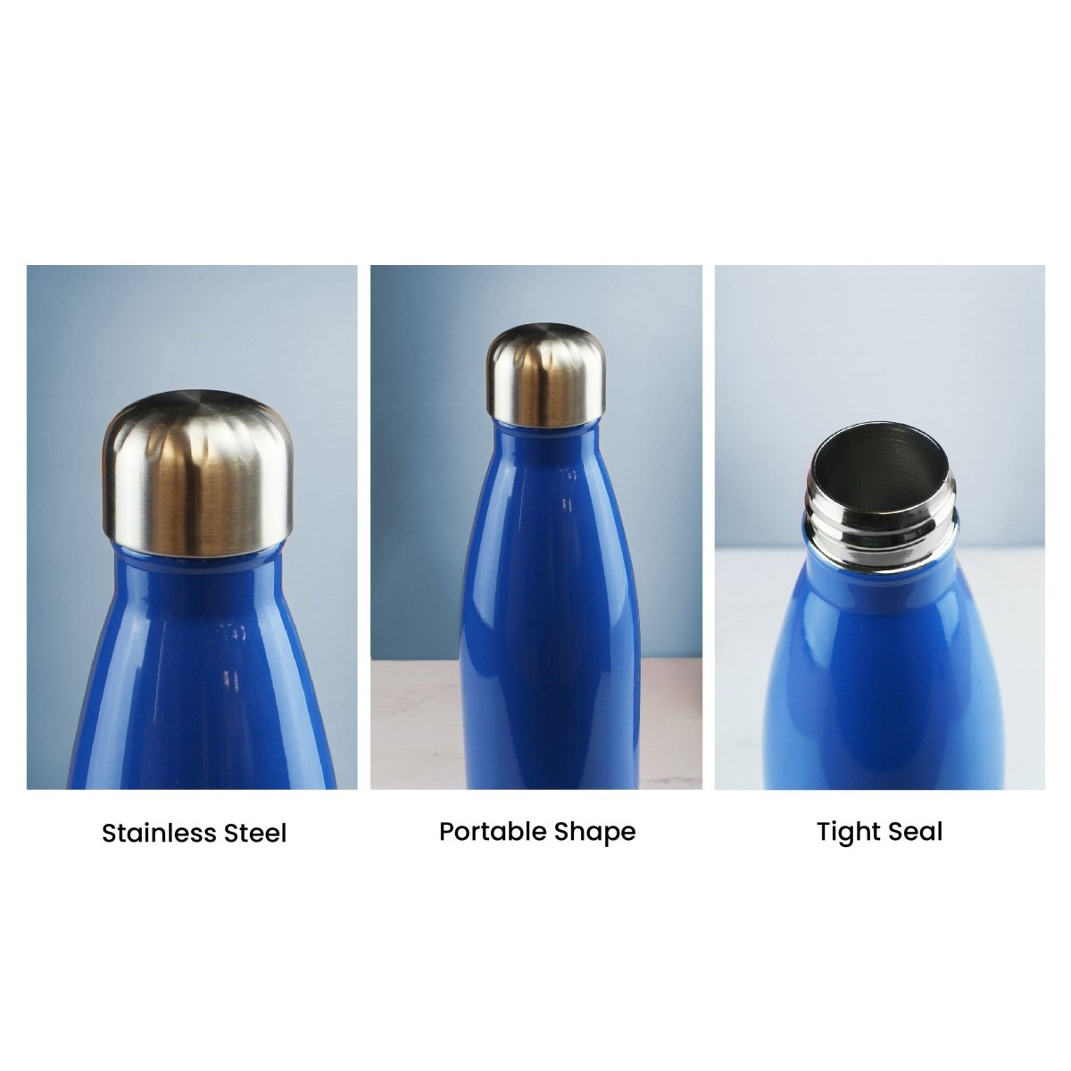 Printed Blue Thermal Bottle, Any Message, Stainless Steel 500ml/17oz
