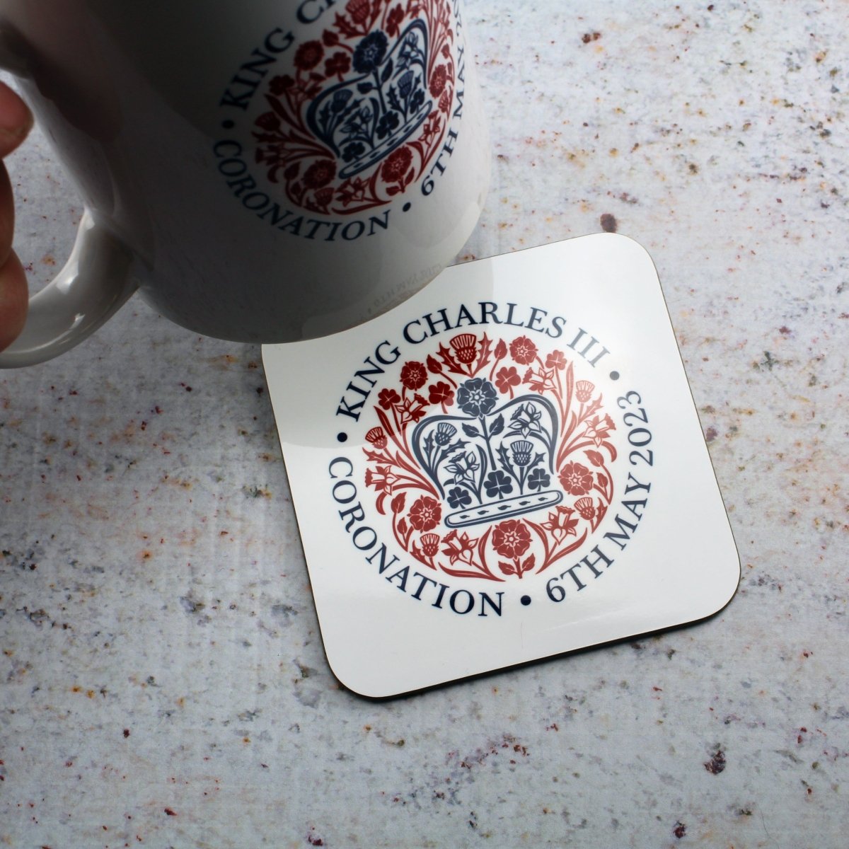 Printed Commemorative Coronation of the King Set of 4 Drinks Coasters