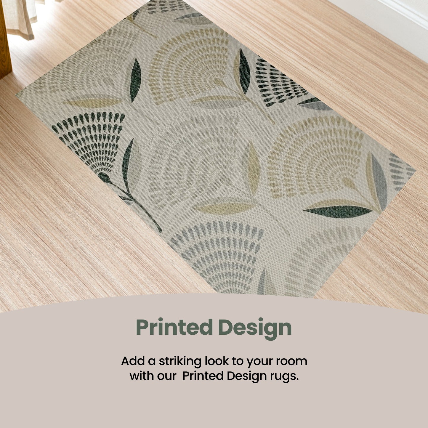 OLIVIA ROCCO Printed Rug Linnea Design Non Slip Soft Durable Floor Rug For Living Room